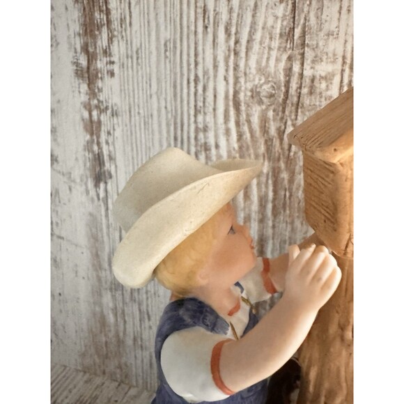 Home Interiors Denim Days 1985 #8888 Boy, Girl, Dog, Birds, Bird House summer - Picture 9 of 16